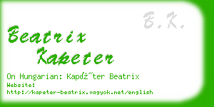 beatrix kapeter business card